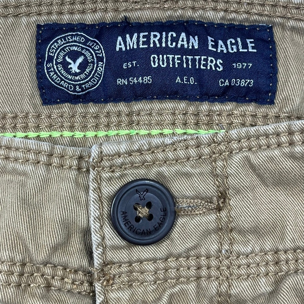 American Eagle Classic Fit Cargo Shorts Mens 32 Khaki Tan Cotton Utility 10" - Picture 4 of 14